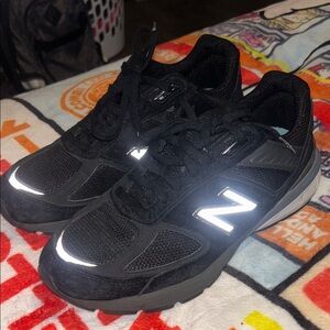 New Balance Black Sneakers with Reflective Accents